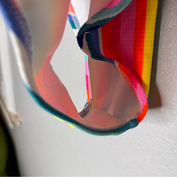 New Cat & Jack Girls XL Multi Colored Striped Swimsuit Bathing Suit - Picture 11 of 16